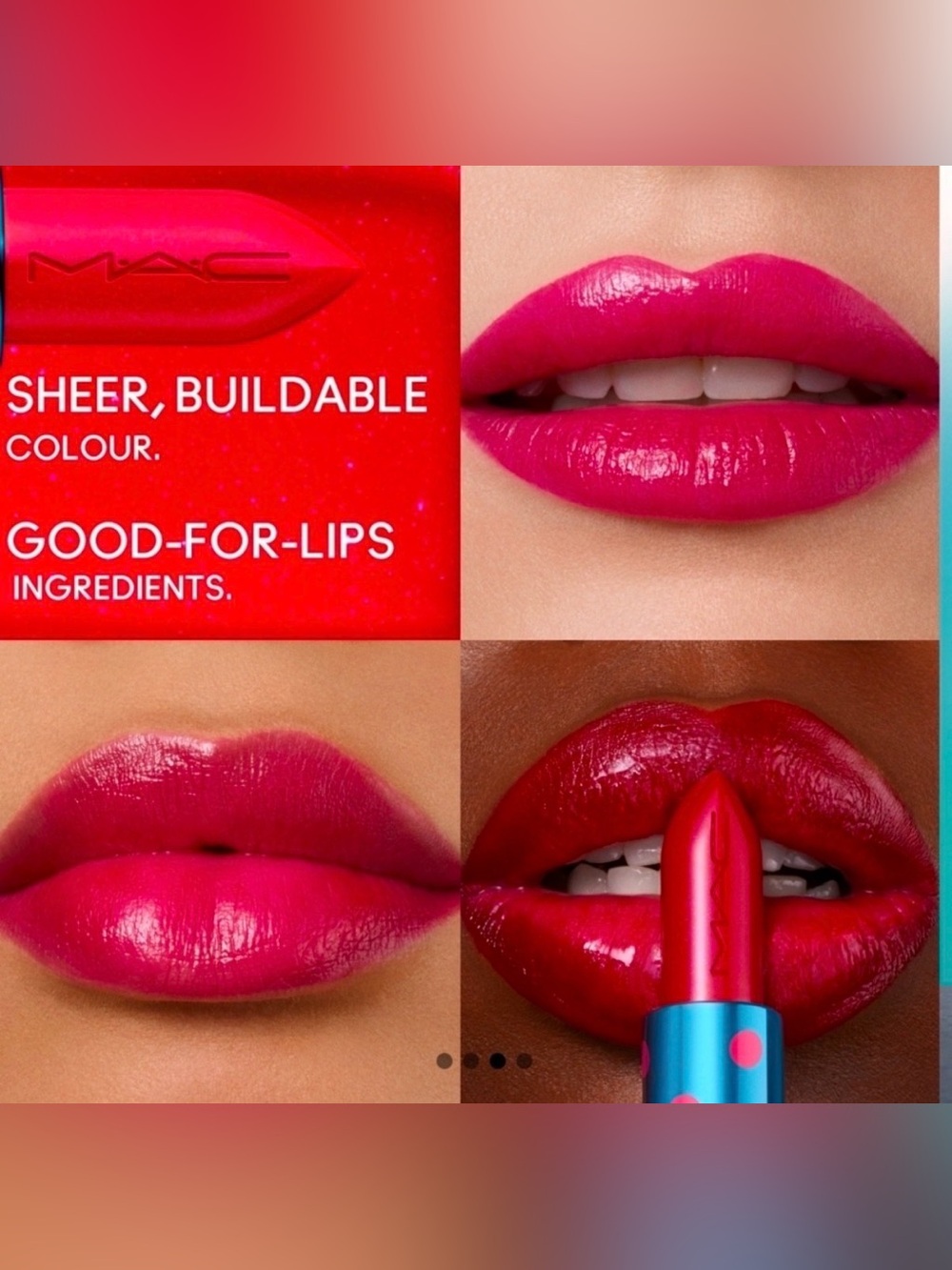 MAC x Disney Minnie & Daisy Lustreglass Sheer-Shine Lipstick in Minnie Woo NIB - Picture 6 of 12